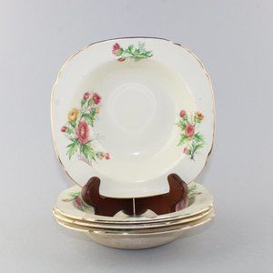 Alfred Meakin England Thistle Pattern Fruit Dessert Sauce Bowl Set of Four 1945